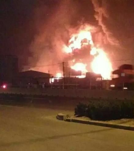 青島倉庫發生火災